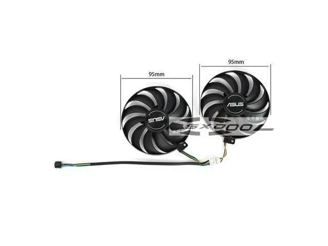 Alt view image 2 of 5 - 95mm For ASUS ROG-STRIX-GTX1650S GTX1660S-A6G-GAMING Raptor graphics fan FirstD FDC10U12S9-C DC12V 0.45A (A Pair)round fans