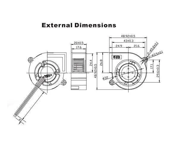 Alt view image 5 of 6 - 50MM ADDA AB05012DX200300 12V 0.15A 3 Wires Benq projector Cooling Fan