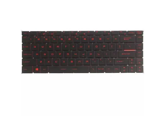 Alt view image 4 of 4 - For GF63 8RC 8RD MS-16R1 MS-16R4 Laptop Keyboard US Black Red Backlit