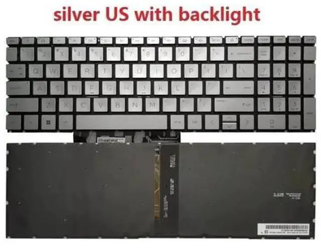 Main image of Backlit Silver US Laptop Keyboard For Pavilion 15-EH 15Z-EH 15-EG 15T-EG