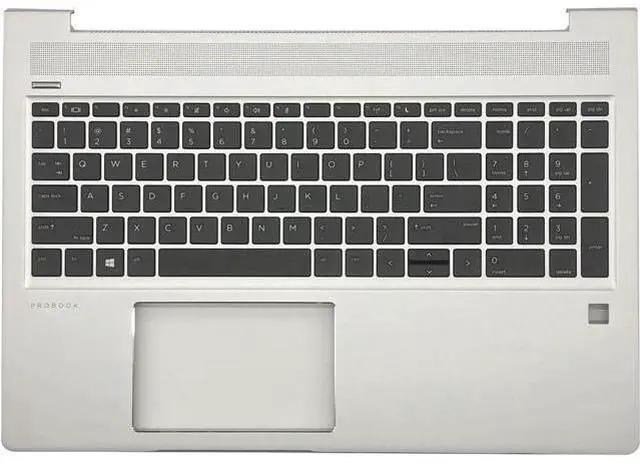 Main image of Replacement for Probook 450 455 G6 450 455R G7 Laptop Upper Case Palmrest with Non-Backlit Keyboard L45091-001 Sliver