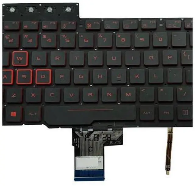 Alt view image 3 of 5 - New Black For TUF Gaming FX505D Red US Keyboard Backlit FX505DY FX505DT FX505DU