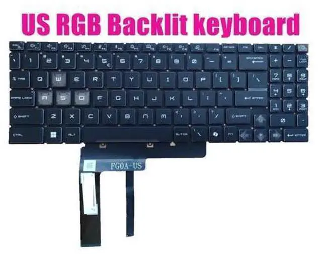Alt view image 2 of 2 - US RGB Backlit keyboard for SWORD 17 Laptop HX B14VGKG/B14VFKG (MS-17T2)
