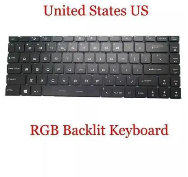 Alt view image 2 of 2 - For GS65 GS65 Stealth GS65VR MS-16Q2 Keyboard Backlit US Laptop Replacement