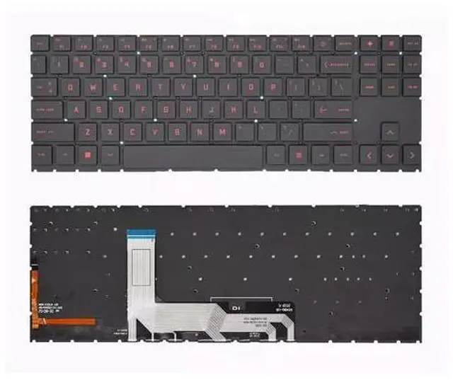 Main image of Red Backlit Keyboard AMD US For Omen 15-en 15-EK 15-en0013dx Laptop Layout