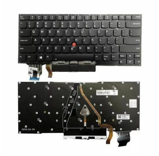 Main image of For Thinkpad X1 Carbon 7th Gen 2019 US Keyboard Backlit Red SN20W73869