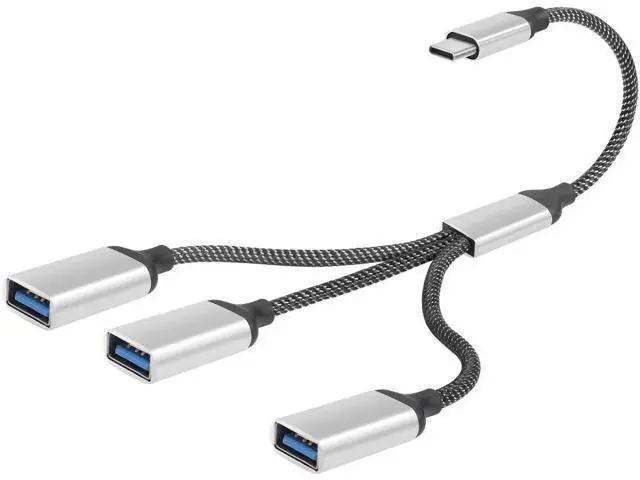 Alt view image 7 of 7 - 20CM USB-C OTG Y Splitter Cable, USB 3.0 Type C Male to 3-Port USB A Female Multiport Hub for Car, Laptop & PC