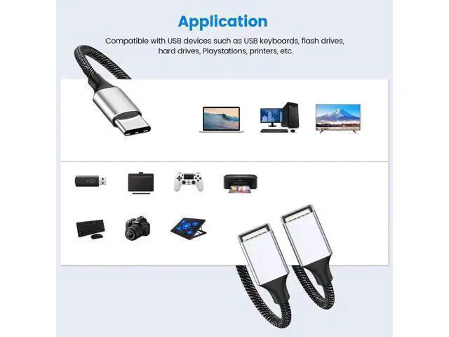 Alt view image 4 of 7 - 0.8FT USB-C Male to Dual USB-A 2.0 Female OTG Splitter Adapter, 2-Port Type-C Hub for Phones, Laptops & Game Consoles