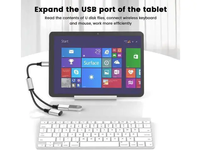 Alt view image 6 of 7 - 0.8FT USB-C Male to Dual USB-A 2.0 Female OTG Splitter Adapter, 2-Port Type-C Hub for Phones, Laptops & Game Consoles