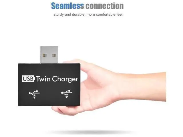 Alt view image 4 of 7 - Black Mini USB 2.0 Splitter Hub, Male to Dual 2-Port USB Charging Adapter Converter, Portable Twin USB Port Expander for Phones, Laptops and Power Banks