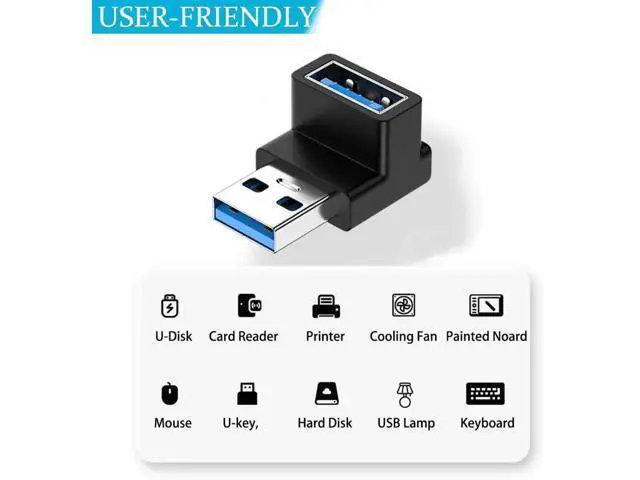 Alt view image 3 of 7 - 4 Pack 90 Degree Right Angle USB 3.0/3.1 A Male to Female Adapter, Up & Down Elbow 10Gbps Data Transfer 3A Fast Charging Connector for PC, Desktop, Laptop, USB Hub & USB Charger