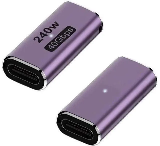 Main image of 2 Pack 240W USB C Female to Female Coupler, 40Gbps Thunderbolt Type-C Extension Connector Compatible with MacBook Laptop Tablet Phone Switch