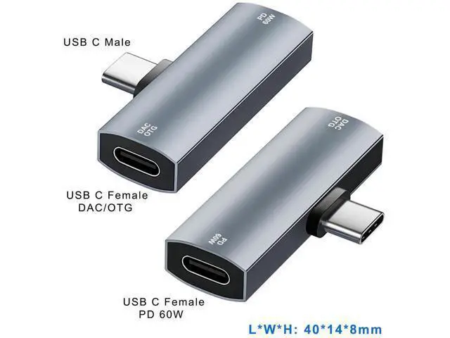 Alt view image 3 of 6 - 2-in-1 USB C Audio Charging Splitter Dongle, USB Type C to 3.5mm Headphone Jack with 60W PD Fast Charge for iPhone 15/16, iPad, Galaxy, Pixel Phones