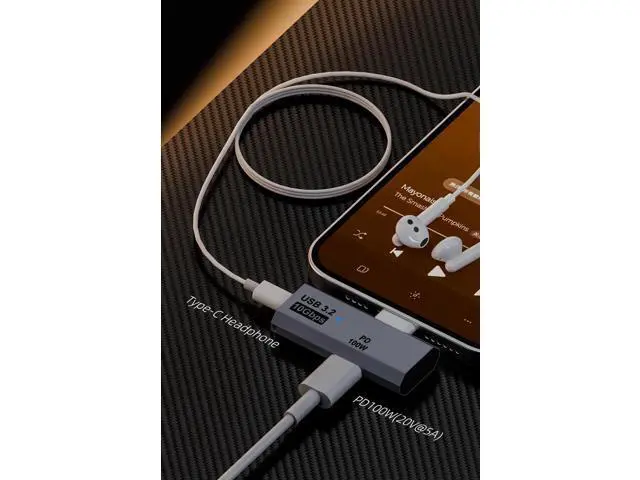 Alt view image 3 of 6 - 2-in-1 USB C Splitter, Grey Dual Type C Audio & 100W Charging Dongle for iPhone 15/16, iPad, Steam Deck, Rog Ally, No Video Transmission