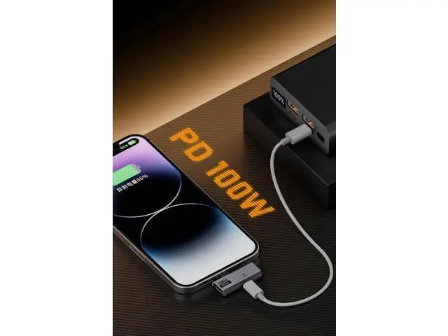 Alt view image 5 of 6 - 2-in-1 USB C Splitter, Grey Dual Type C Audio & 100W Charging Dongle for iPhone 15/16, iPad, Steam Deck, Rog Ally, No Video Transmission