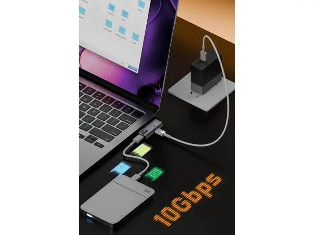 Alt view image 6 of 6 - 2-in-1 USB C Splitter, Grey Dual Type C Audio & 100W Charging Dongle for iPhone 15/16, iPad, Steam Deck, Rog Ally, No Video Transmission