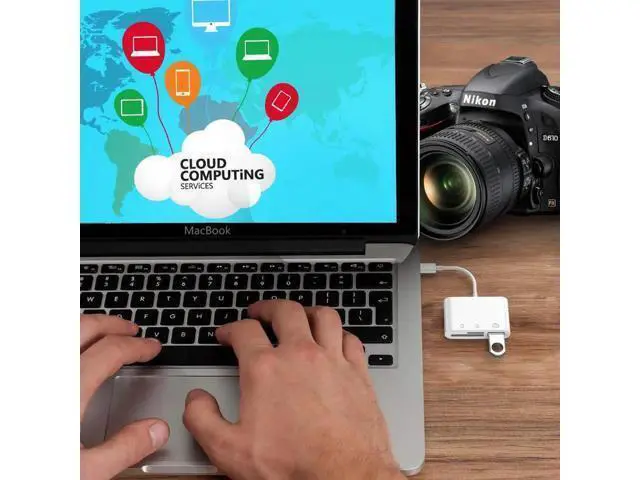 Alt view image 6 of 7 - 3-in-1 USB-C OTG Card Reader, USB-C to SD + Micro SD + USB2.0 Female Camera Connection Kit for iPad Pro 11"/12.9"(2018), MacBook Pro & All USB-C Devices