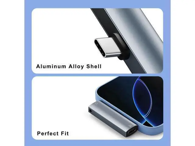 Alt view image 4 of 6 - 2-in-1 USB C Audio & Charging Splitter Dongle, Type C to 3.5mm Aux Headphone Jack with 60W PD Fast Charge Compatible with iPhone 15/16 Series, iPad, Samsung Galaxy Note, Google Pixel