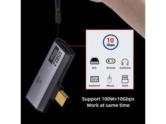 Alt view image 5 of 7 - 2-in-1 USB-C Splitter Adapter | USB-C Male to Dual USB-C Female, 100W PD Charging + Audio + OTG Data Sync