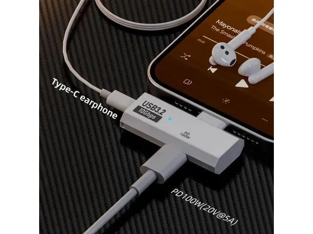Alt view image 7 of 7 - 2-in-1 USB-C Splitter Adapter | USB-C Male to Dual USB-C Female, 100W PD Charging + Audio + OTG Data Sync