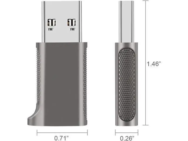 Alt view image 6 of 6 - 1 Pack USB 3.2 Gen2 USB-C Female to USB-A Male Adapter, Double-Sided Plug 10Gbps Converter for Fast Charging, Data Sync & USB-C Headset Audio