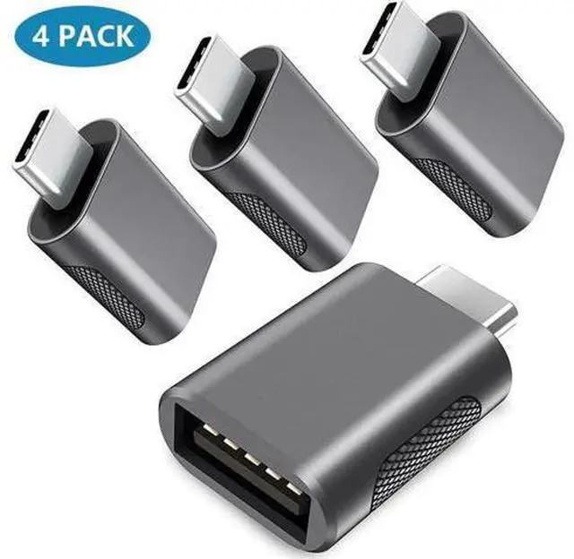 Main image of 4 Pack 10Gbps Upgrade USB C Male to USB A Female OTG Adapter, Thunderbolt 3/4 Type-C to USB 3.0 Converter Space Grey Compatible with MacBook Pro Air iPad iMac All USB-C Devices