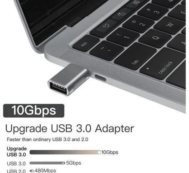Alt view image 5 of 7 - 4 Pack 10Gbps Upgrade USB C Male to USB A Female OTG Adapter, Thunderbolt 3/4 Type-C to USB 3.0 Converter Space Grey Compatible with MacBook Pro Air iPad iMac All USB-C Devices