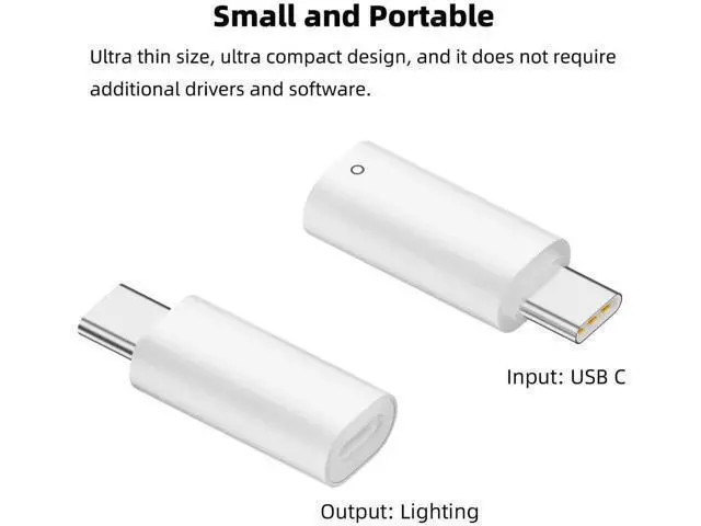 Alt view image 3 of 6 - USB C to Apple Pencil 1st Generation Charging Adapter, USB-C Male to Lightning Female iPencil Charger Dongle Connector for iPad 10th Gen, White