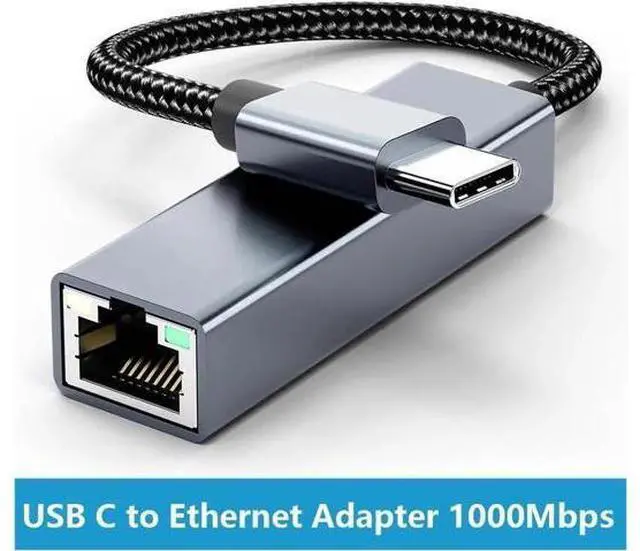 Main image of Driver-Free USB-C to Gigabit Ethernet Adapter, Thunderbolt 3 & Thunderbolt 4 Compatible RJ45 LAN Network Dongle, Fit MacBook Pro 2018/2019/2020, iPad Pro, Dell XPS, Microsoft Surface