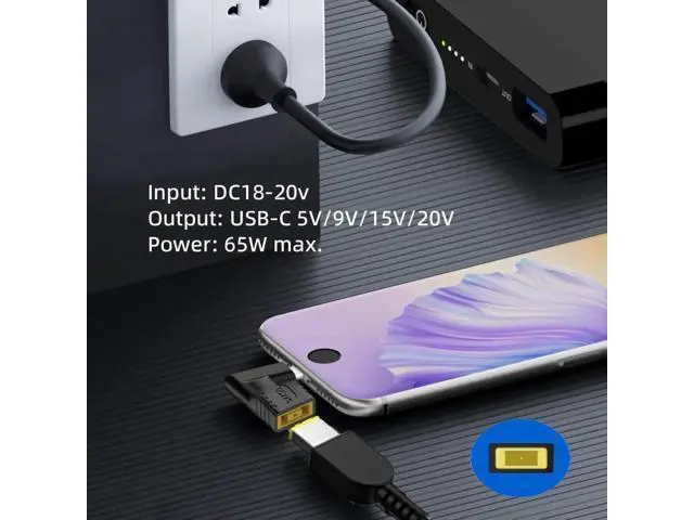 Alt view image 5 of 6 - 90 Degree Right Angle DC 20V 11.0×4.5mm Barrel Female Input to USB-C Male Power Charging Adapter, L-Shaped Elbow DC to Type-C PD Power Converter Plug