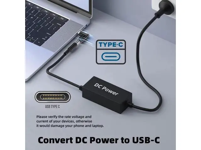 Alt view image 7 of 7 - 90 Degree Right Angle DC 7.9*5.4mm 20V Input to USB-C Output Power Charging Adapter Compatible with Lenovo ThinkPad Original Laptop Power Supply