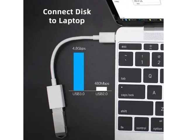 Alt view image 2 of 7 - USB-C Male to USB 3.0 Type-A Female Adapter, USB-C to USB-A 5Gbps Data & Charging Converter Compatible with MacBooks, Laptops, Tablets & Smartphones