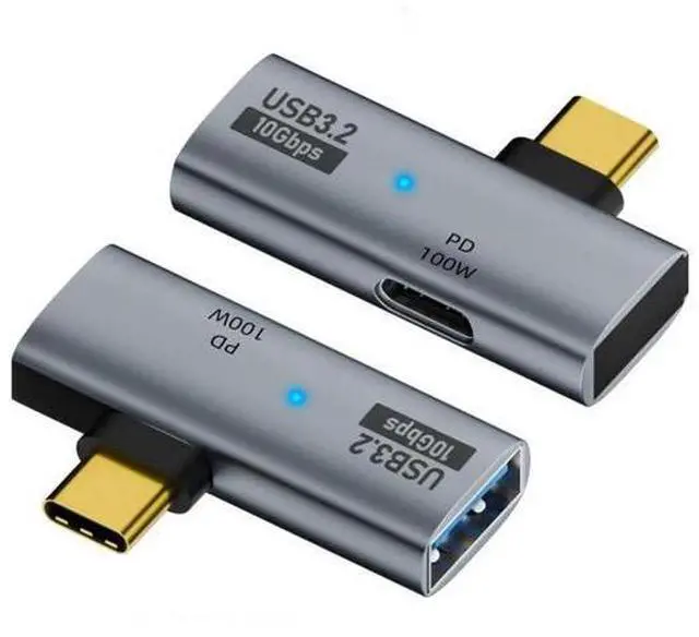 Main image of 2 in 1 USB-C OTG Adapter, USB 3.2 10Gbps Data Transfer 100W PD Fast Charging Type-C Converter for Phones Laptops Tablets
