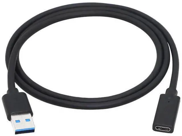 Main image of 3FT USB 3.0 Type A Male to USB-C Female Adapter Cable, Black 5Gbps Data & Charging Converter Cord for Laptops, Phones, Power Banks