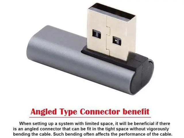 Alt view image 5 of 7 - Low Profile 90 Degree Right Angled USB-C Female to USB 3.0 A Male Adapter, 5Gbps High Speed Data Converter for Laptop Desktop PC