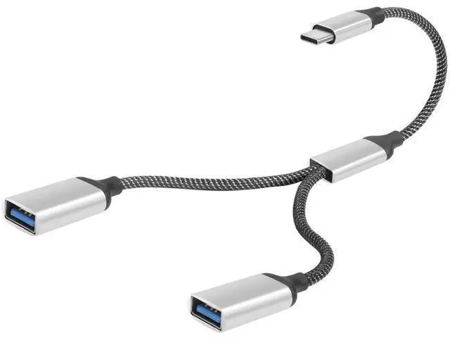 Alt view image 7 of 7 - 20CM USB-C OTG Y Splitter Cable, USB 3.0 Type C Male to Dual USB A Female 1-to-2 Multiport Converter for Car, Laptop & PC