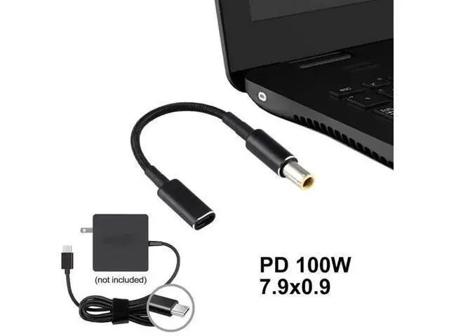 Alt view image 5 of 5 - 100W PD Nylon Braided DC 7.9×0.9mm to USB-C Fast Charging Converter Cable, 18.5V-20V Input
