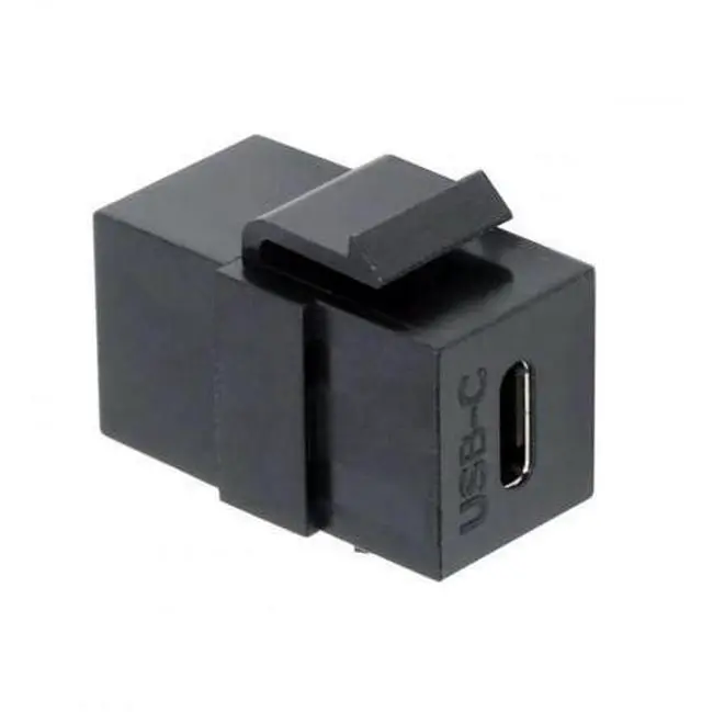 Main image of USB 2.0 Type-C Female to Female Keystone Jack Coupler Adapter, Snap-in USB-C Extension Connector for Standard Wall Plate Panel USB Cable Wiring