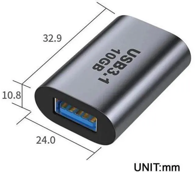 Alt view image 3 of 6 - USB 3.1 Gen2 Type C Female to USB 3.0 A Female Adapter, 10Gbps High Speed Data & Power Transfer Converter for Laptop, Tablet, Smartphone