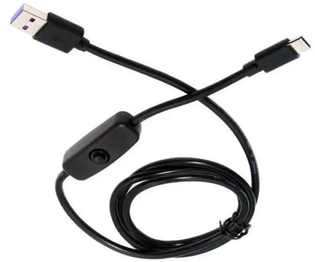 Main image of Ultra Mini USB-C OTG Adapter, USB 2.0 Male to Type-C Male Cable with On/Off Switch, 5V Power Extension Cord for Phone Tablet