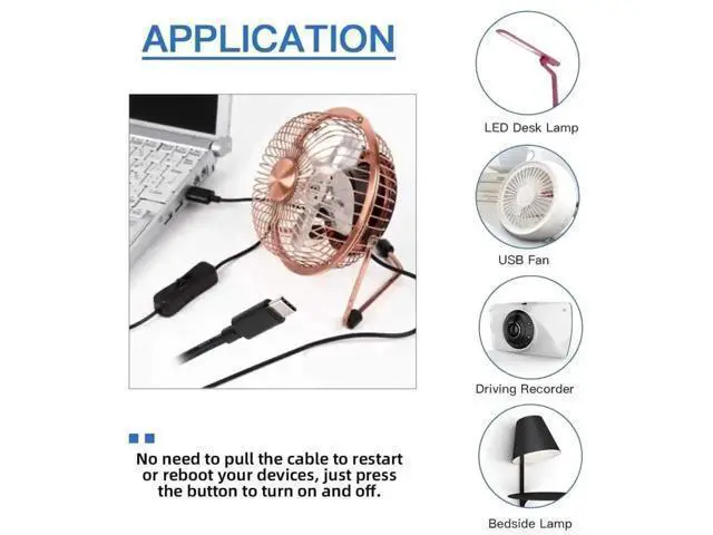 Alt view image 4 of 7 - Ultra Mini USB-C OTG Adapter, USB 2.0 Male to Type-C Male Cable with On/Off Switch, 5V Power Extension Cord for Phone Tablet