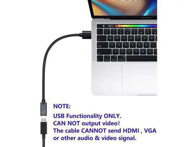 Alt view image 3 of 7 - 3FT USB 3.0 Type A Male to USB-C Female Adapter Cable, Black 5Gbps Data & Charging Converter Cord for Laptops, Phones, Power Banks