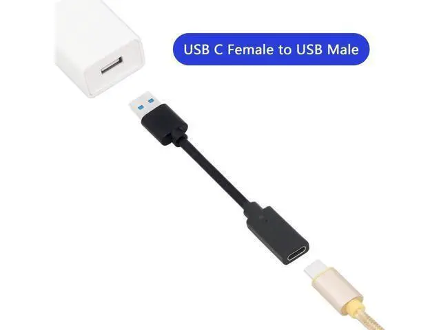 Alt view image 4 of 7 - 3FT USB 3.0 Type A Male to USB-C Female Adapter Cable, Black 5Gbps Data & Charging Converter Cord for Laptops, Phones, Power Banks