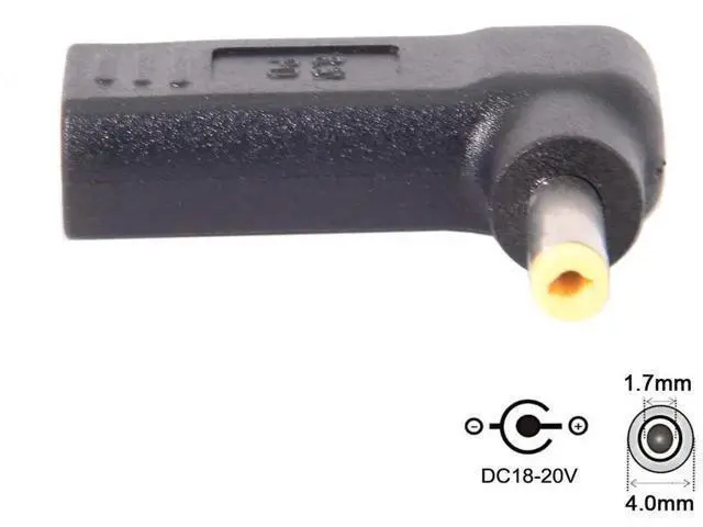Alt view image 4 of 7 - 90 Degree Angled USB-C to DC 19V PD Trigger Emulator Adapter, Type-C PD to DC 4.0x1.7mm Barrel Jack Power Converter