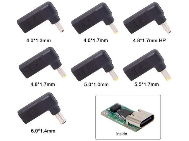 Alt view image 6 of 7 - 90 Degree Angled USB-C to DC 19V PD Trigger Emulator Adapter, Type-C PD to DC 4.0x1.7mm Barrel Jack Power Converter