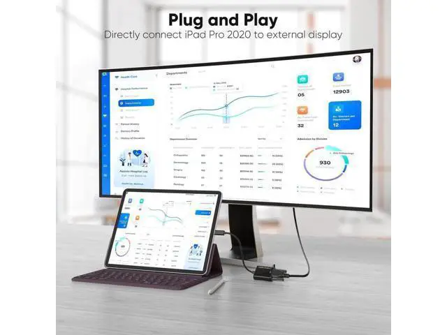 Alt view image 3 of 7 - USB C Male to VGA Female Adapter 1080P@60Hz, Thunderbolt 3/4 Type C to VGA Converter Black Compatible with iPhone 15 Plus/15 Pro Max, MacBook Pro, iPad Pro, Surface Book 2