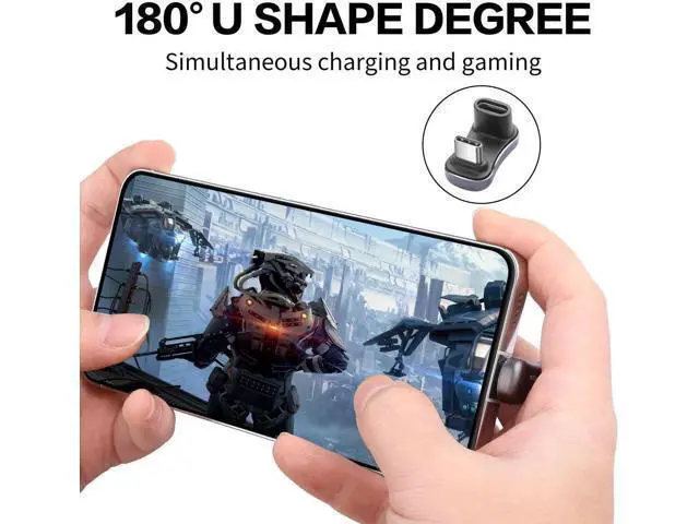 Alt view image 2 of 6 - 2 Pack 180 Degree U Shape USB C Adapter, USB A to C & USB C to C Elbow Connector 140W PD Charging 10/20Gbps Data Transfer Compatible with Laptop Phone Tablet