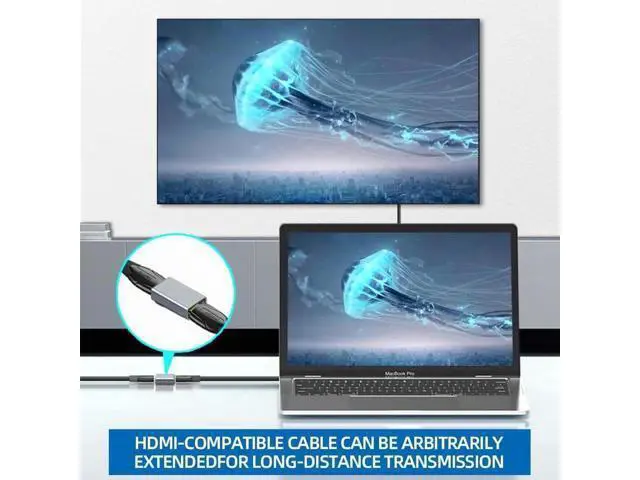 Alt view image 7 of 7 - 2 Pack Aluminum Alloy HDMI 2.1 Female to Female Coupler, 8K@60Hz HDMI-Compatible Cable Extender Adapter for HDTV, Laptops, TV Boxes