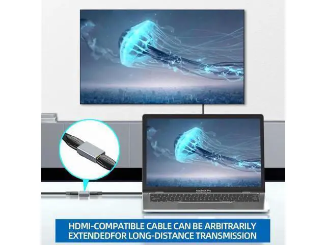 Alt view image 4 of 7 - 2 Pack Aluminum Alloy HDMI 2.1 Female to Female Coupler, 8K HDMI Cable Extender Adapter for HDTV, PS4, PS5, Laptops, Monitors