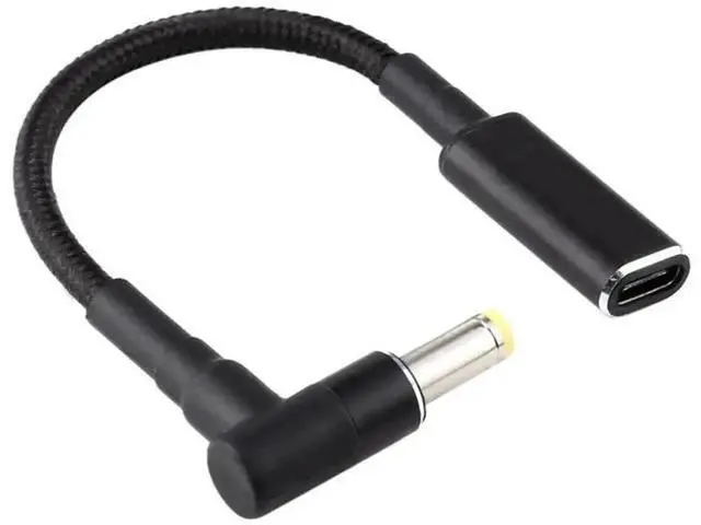 Alt view image 3 of 5 - Right Angle DC 5.5×2.5mm to USB-C PD 100W Nylon Braided Power Cable | Fixed 18.5V~20V Trigger Adapter Cord